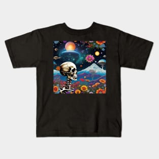 Surreal Sci-Fi Skeleton Art Fantasy Landscapes 31 Kids T-Shirt